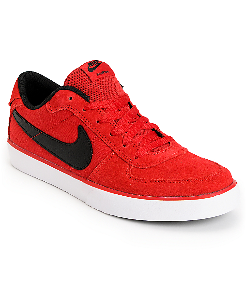 Nike SB Mavrk Low Gym Red, Black & White Skate Shoes | Zumiez