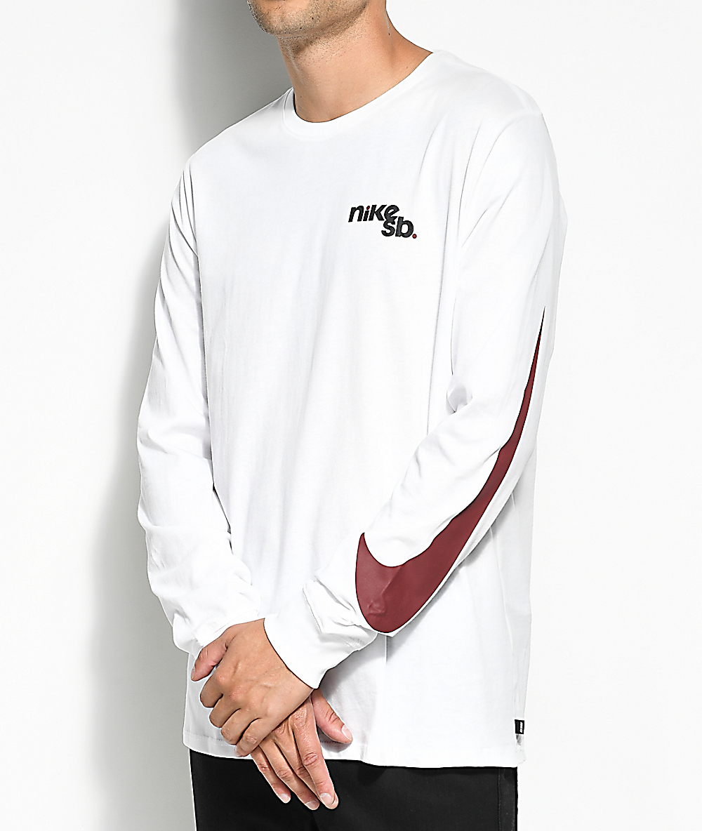 burgundy nike long sleeve