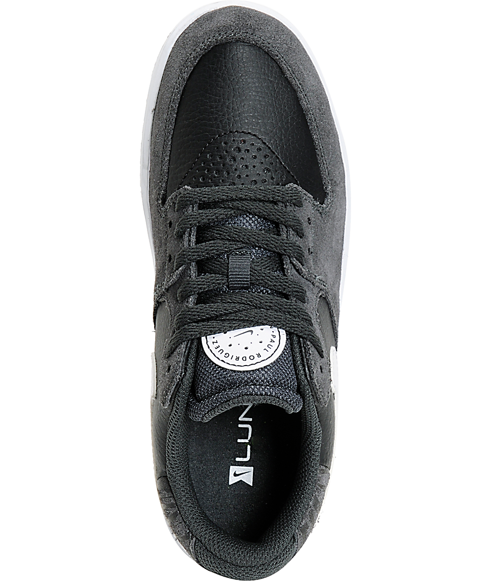 Nike SB P-Rod 7 GS Anthracite, White, & Black Boys Skate Shoes | Zumiez
