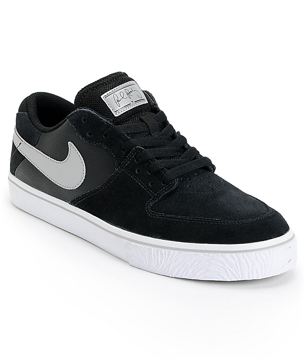 Nike SB P-Rod 7 VR Black, White, \u0026 Silver Skate Shoes | Zumiez