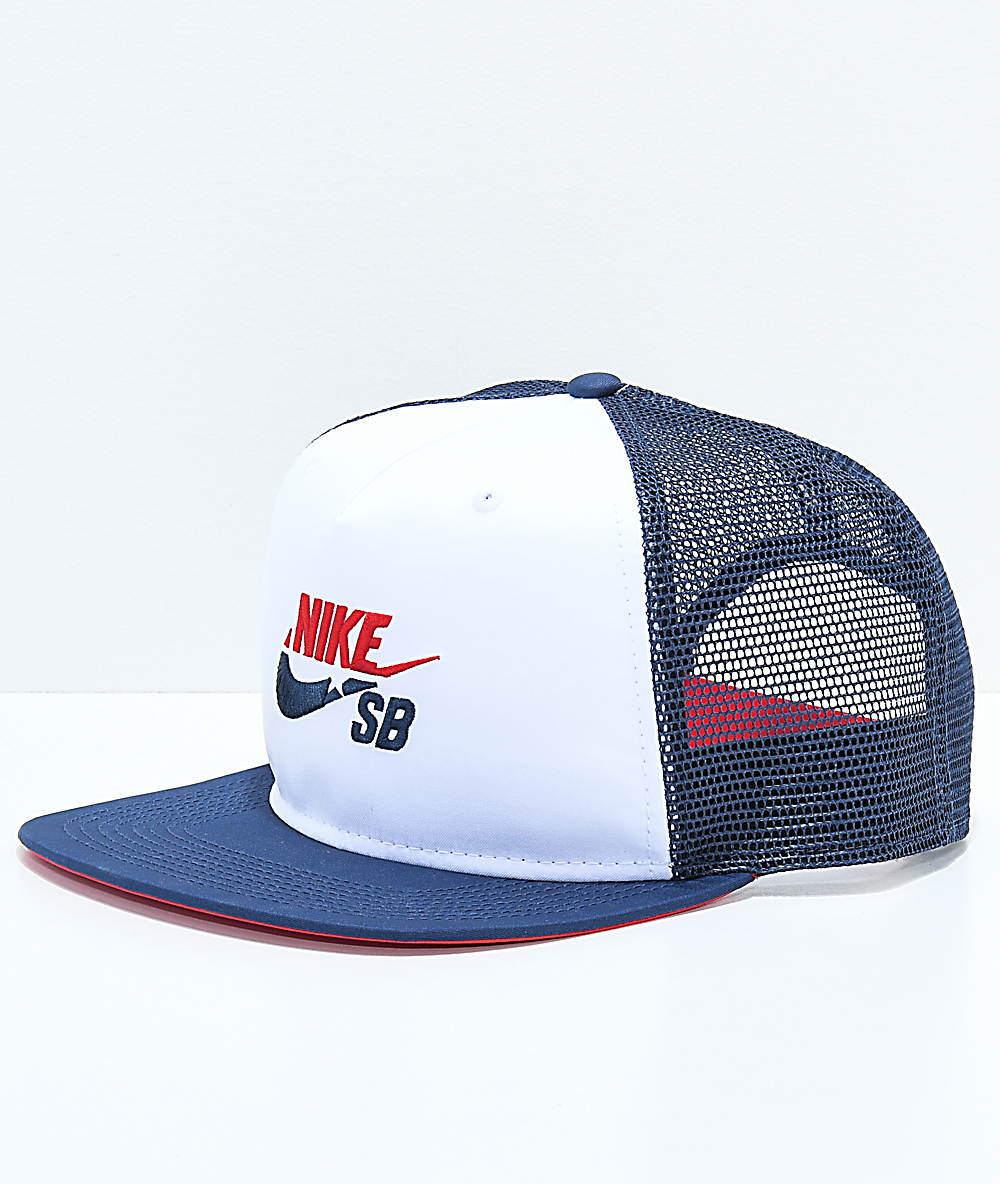 blue and white nike hat