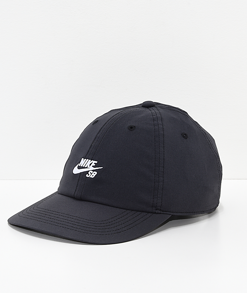 Nike Sb True Cap Black White Strapback Hat Zumiez
