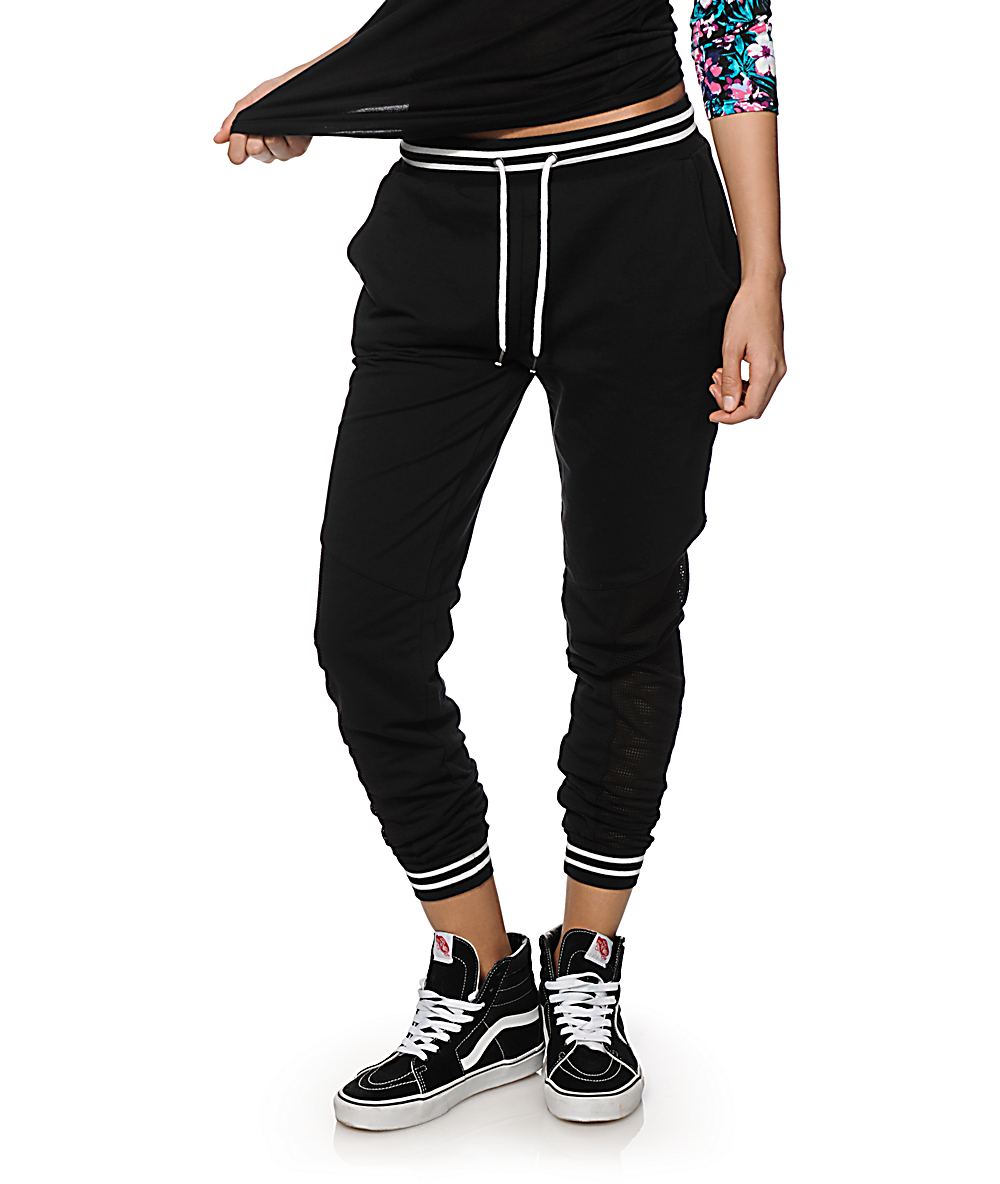 mesh panel joggers