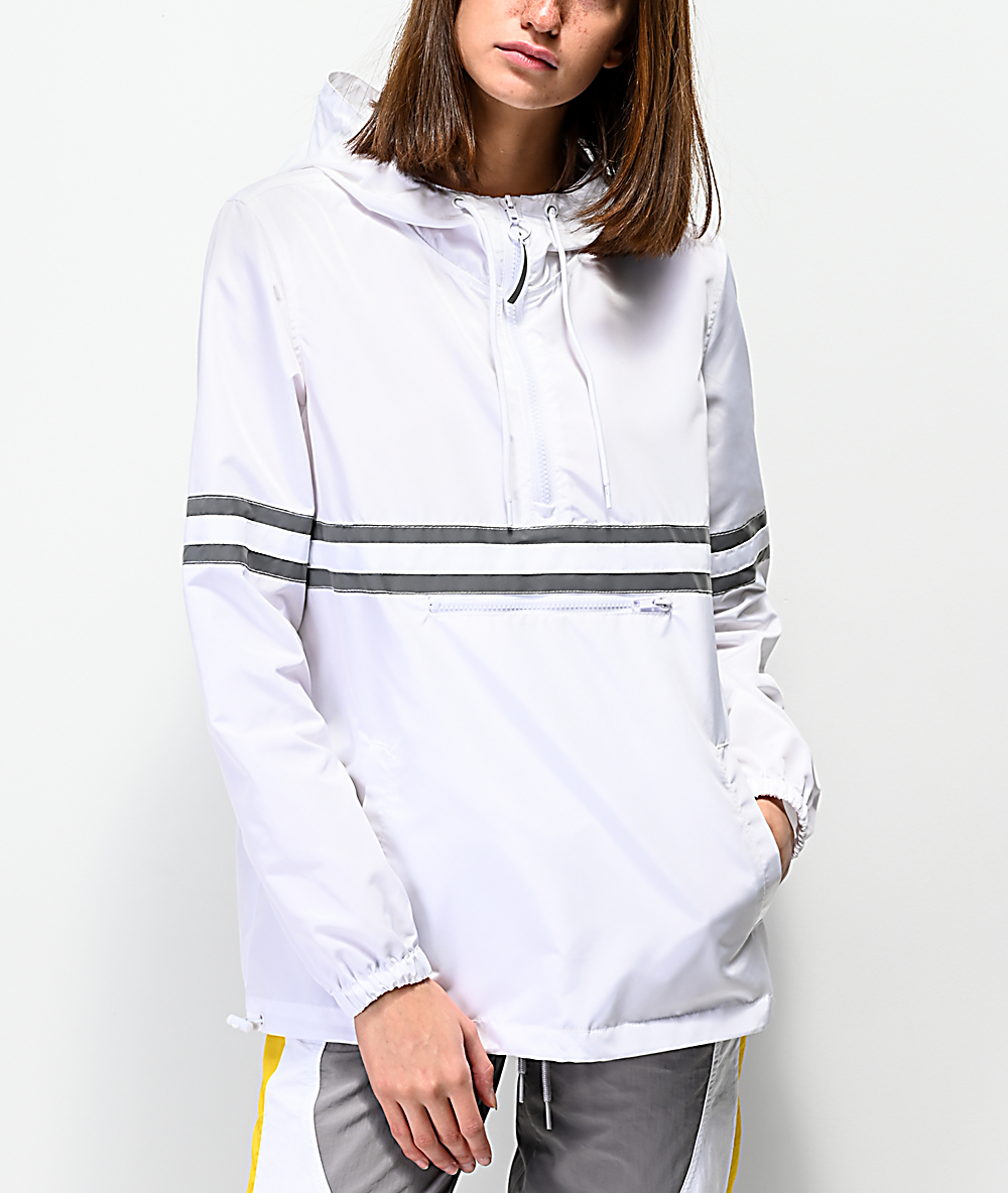 white reflective hoodie