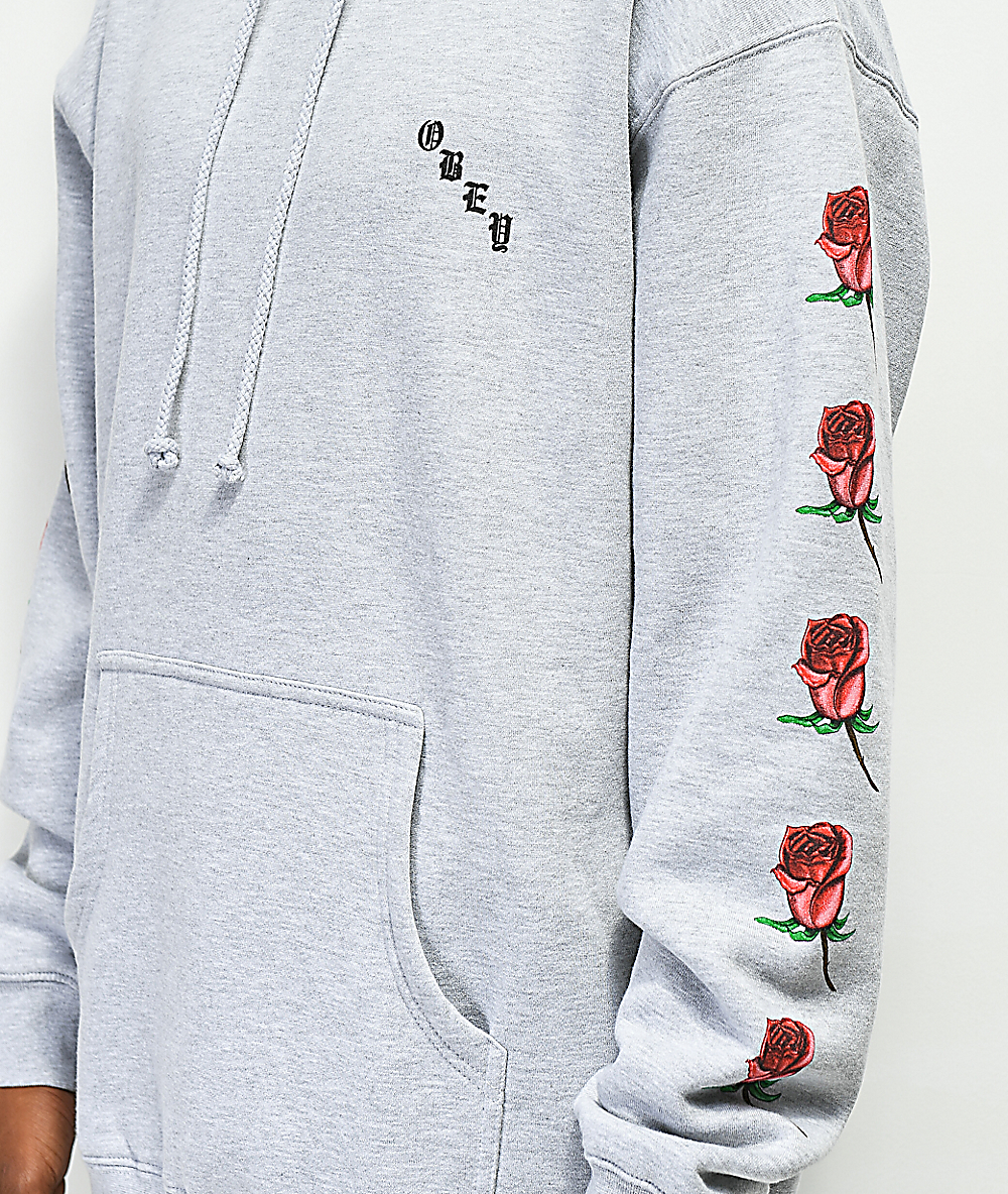 obey airbrushed rose grey hoodie