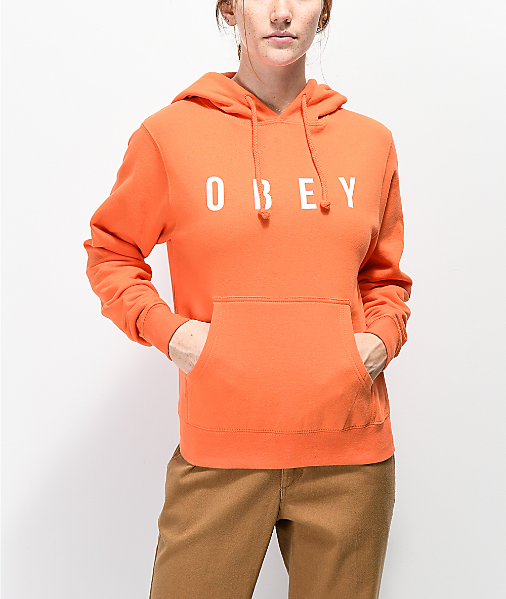 obey hoodie orange