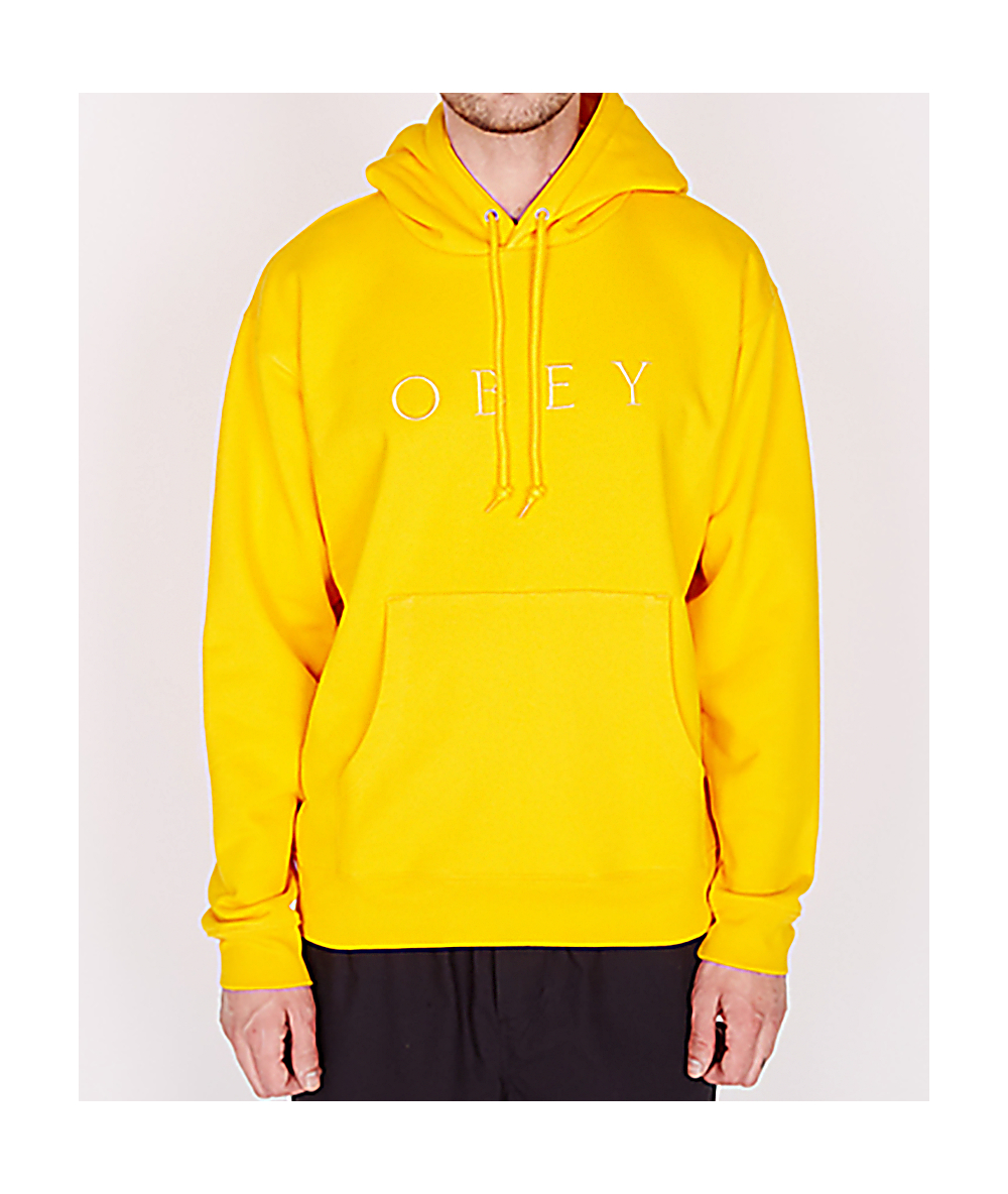 yellow obey hoodie