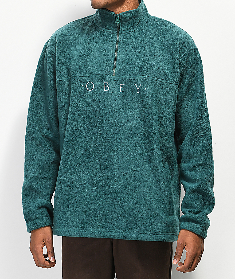 dark green quarter zip