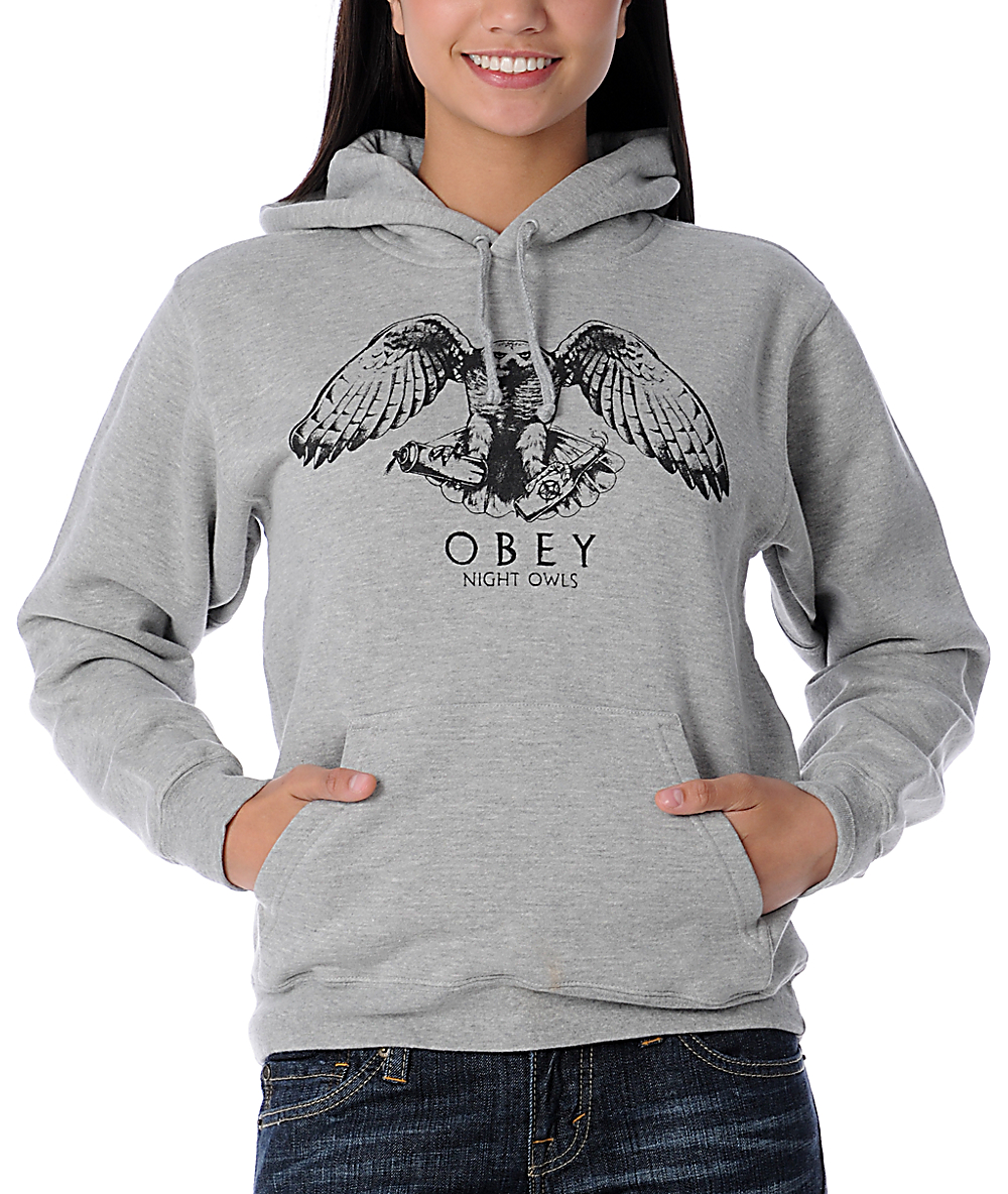 Obey Night Owls Grey Pullover Hoodie | Zumiez