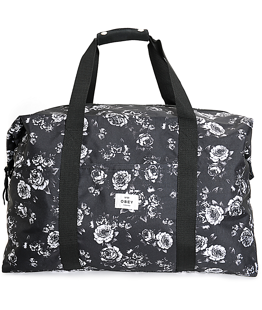 Obey Outsider Black Fl Weekender Duffle Bag Obey Outsider Black Fl Weekender Duffle Bag
