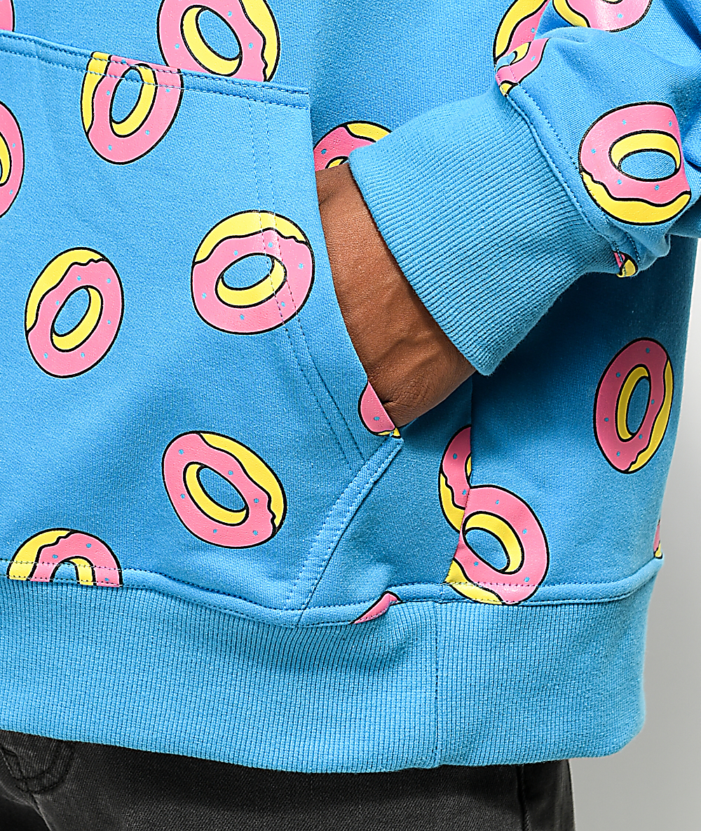 odd future allover donut teal hoodie