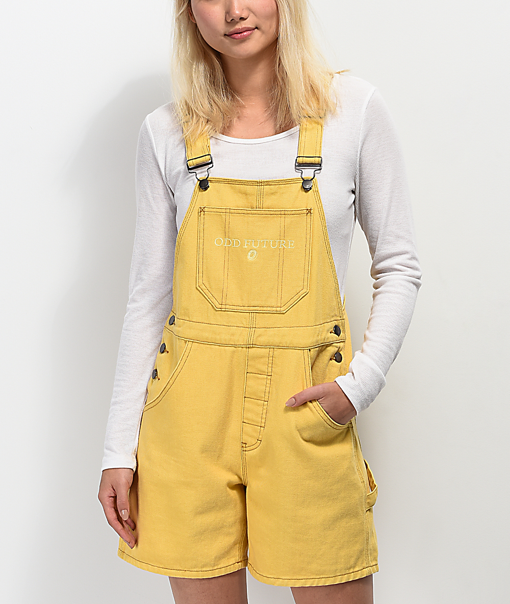 womens yellow overalls