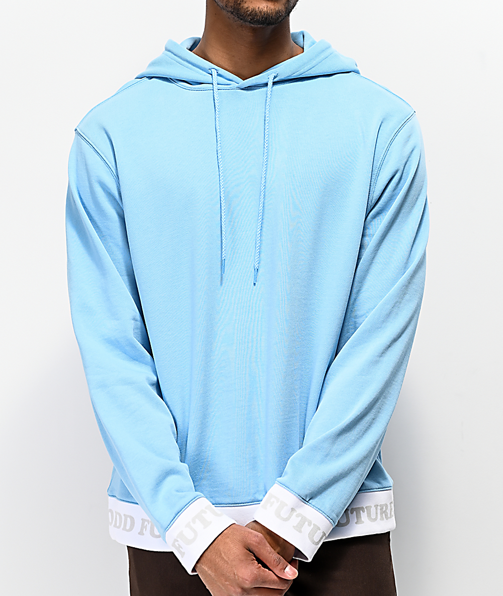 soft blue hoodie