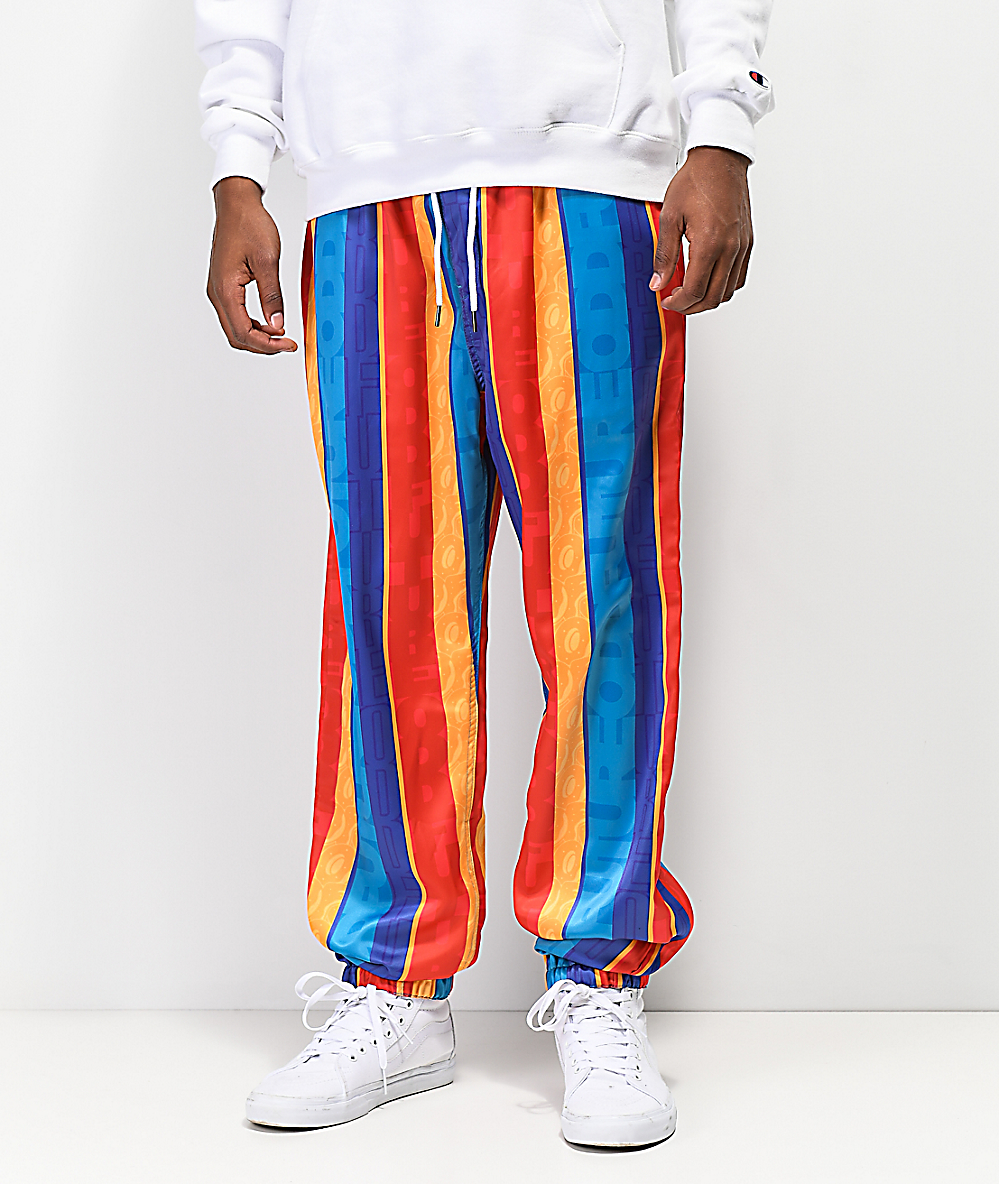 satin stripe joggers