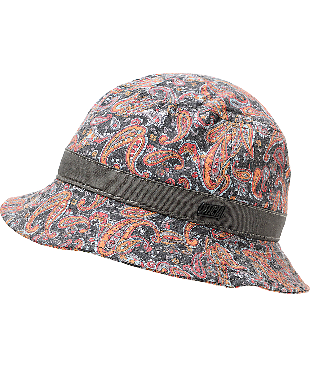 red paisley bucket hat