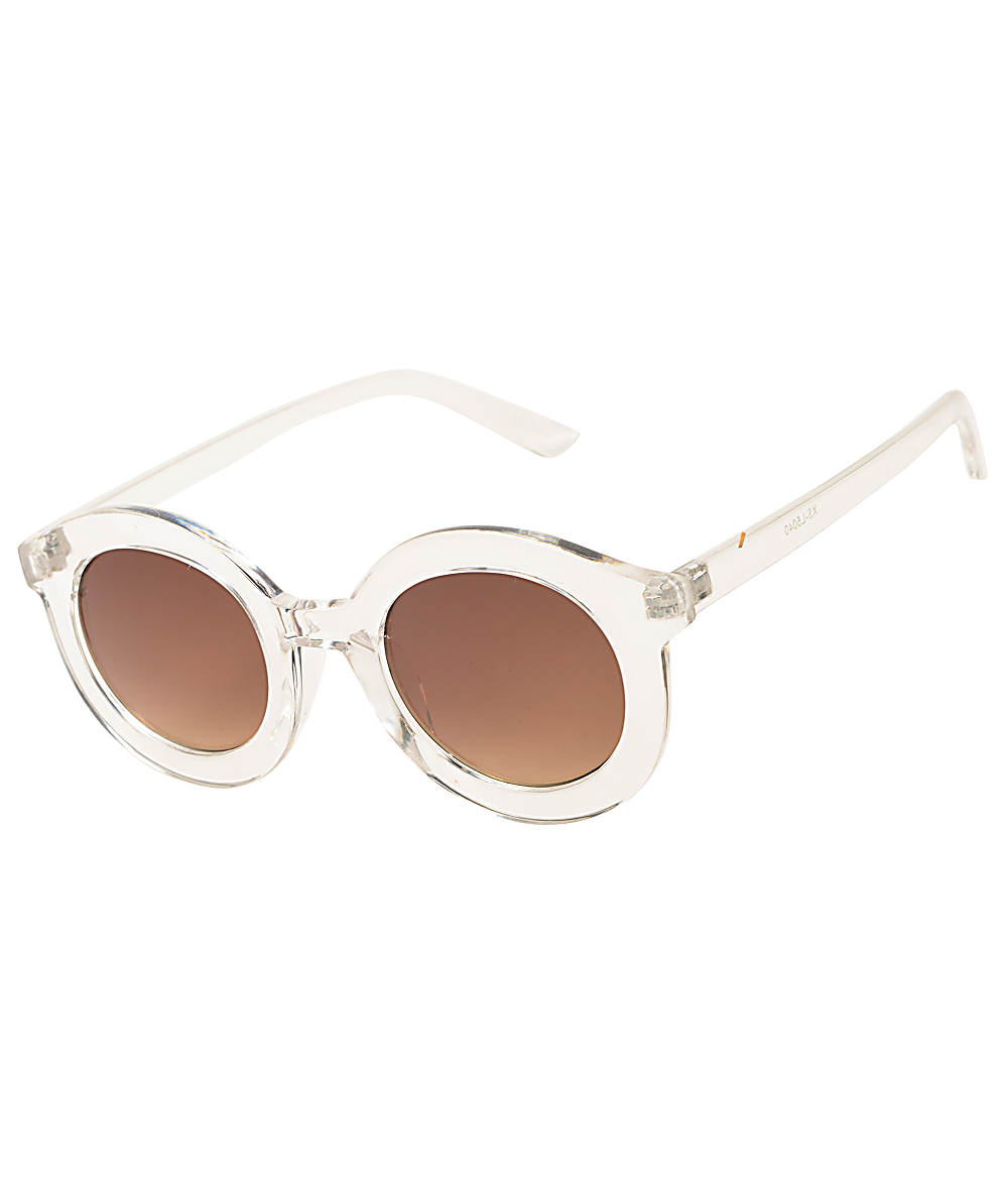 oversized clear round sunglasses