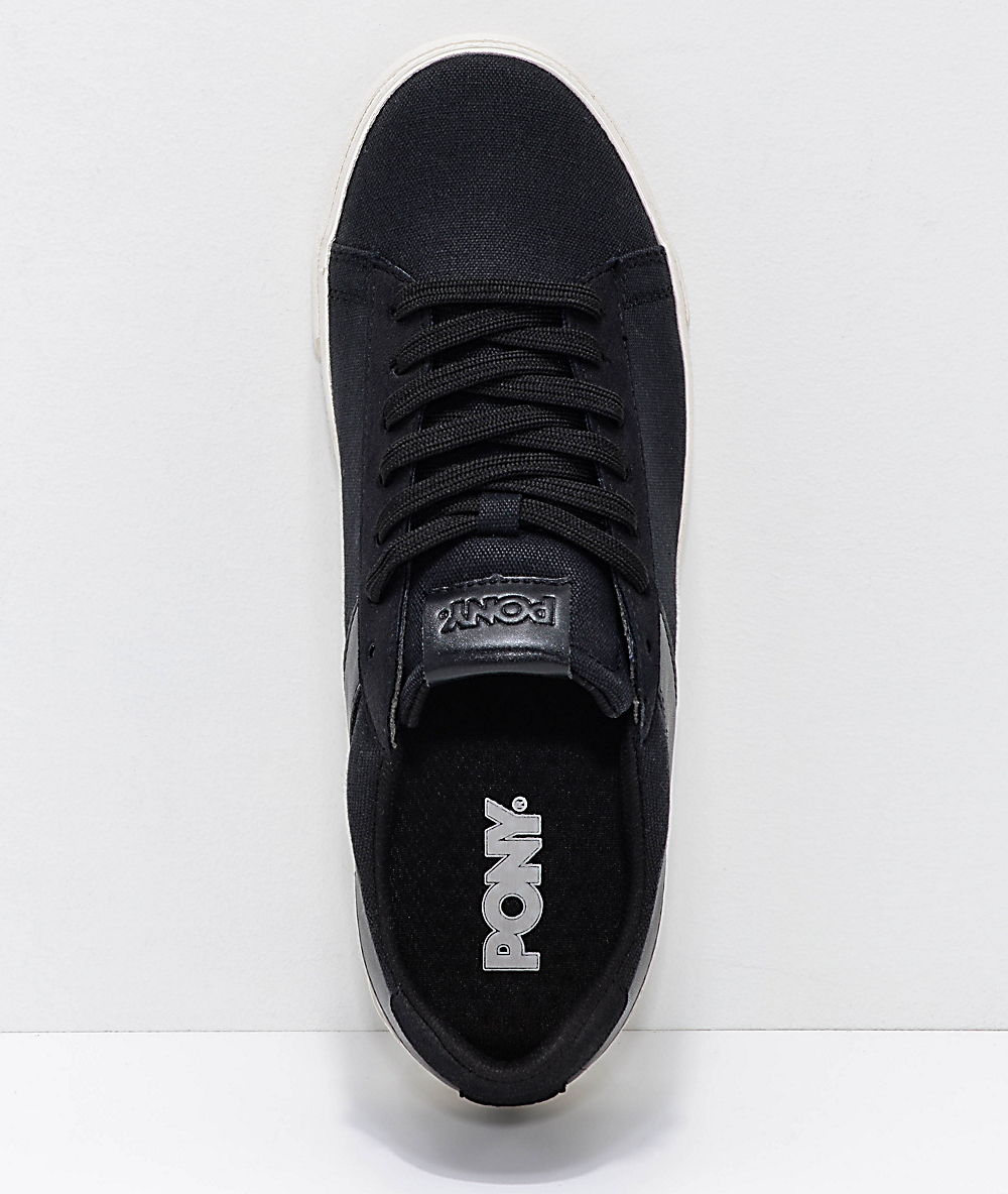 pony black and white shoes