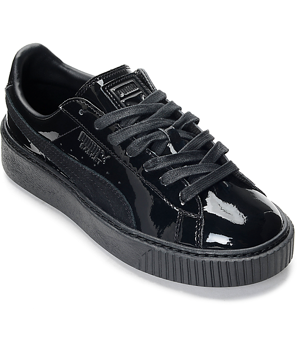 puma basket black shoes