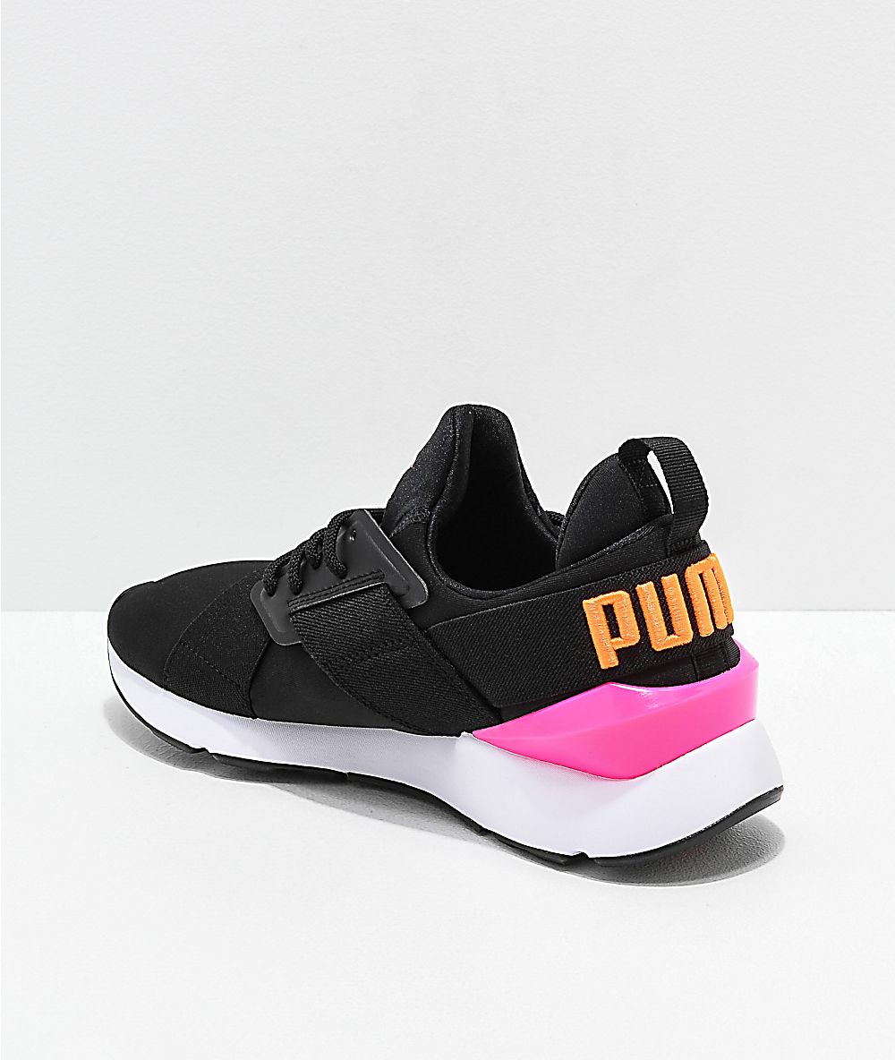 PUMA Muse Chase Black, Pink & Orange PUMA Muse Chase Black, Pink & Orange