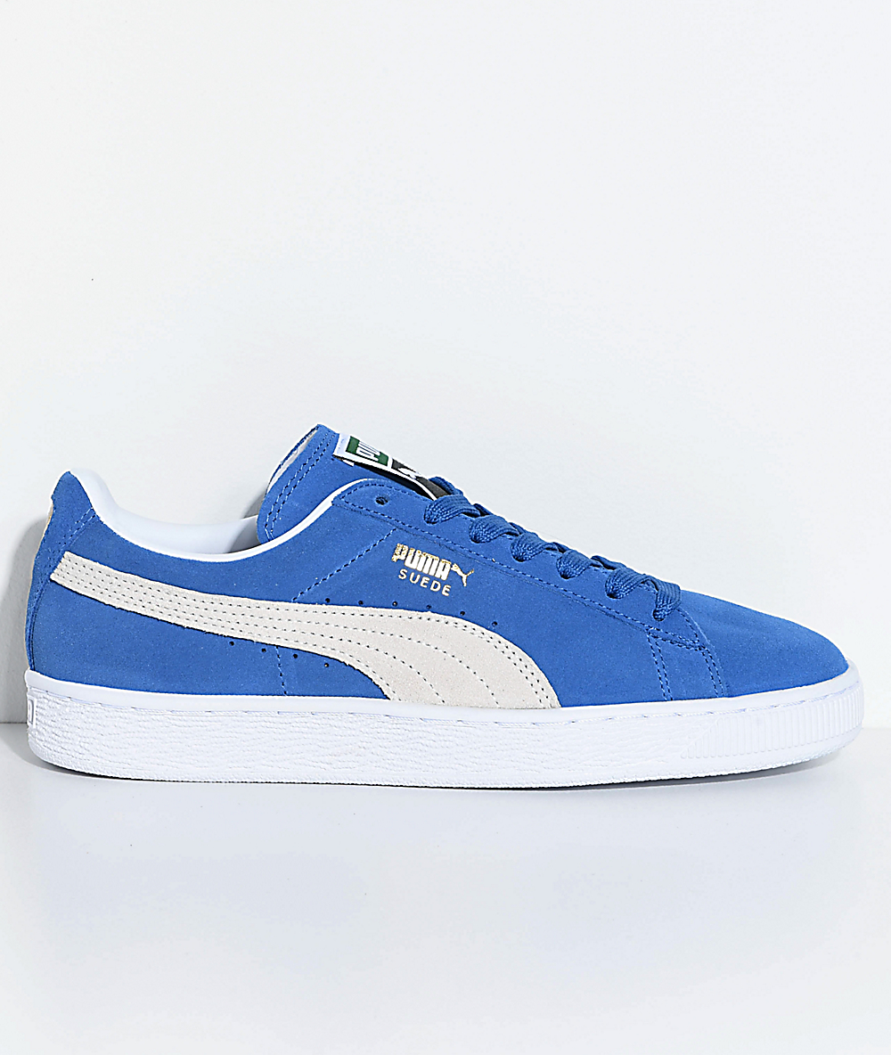 puma shoes blue and white