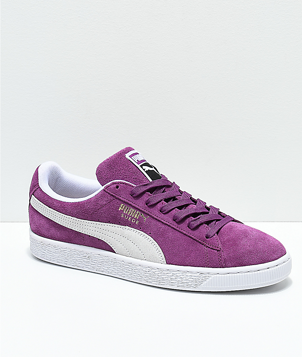 purple suede puma shoes