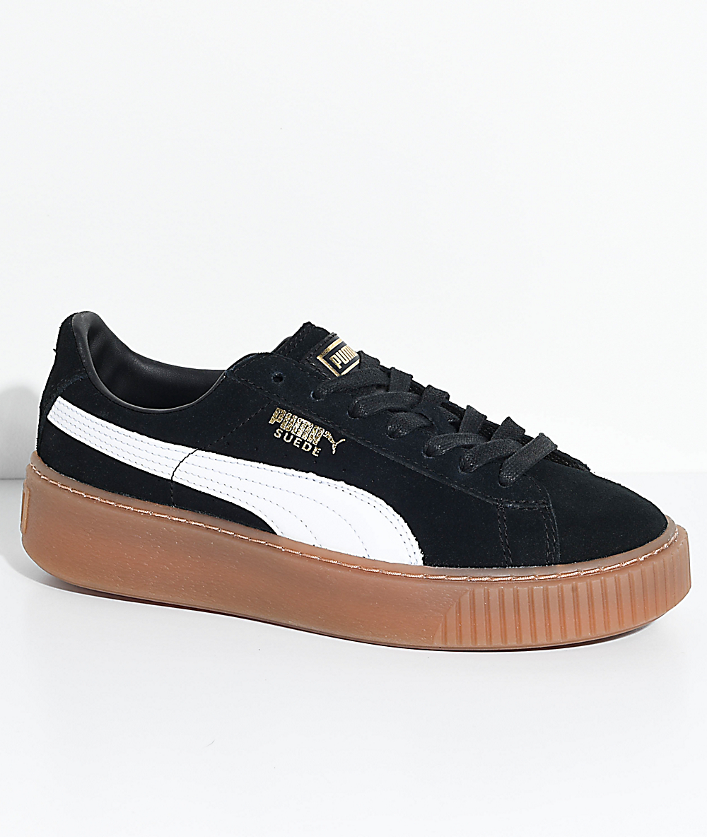 suede pumas with thick sole