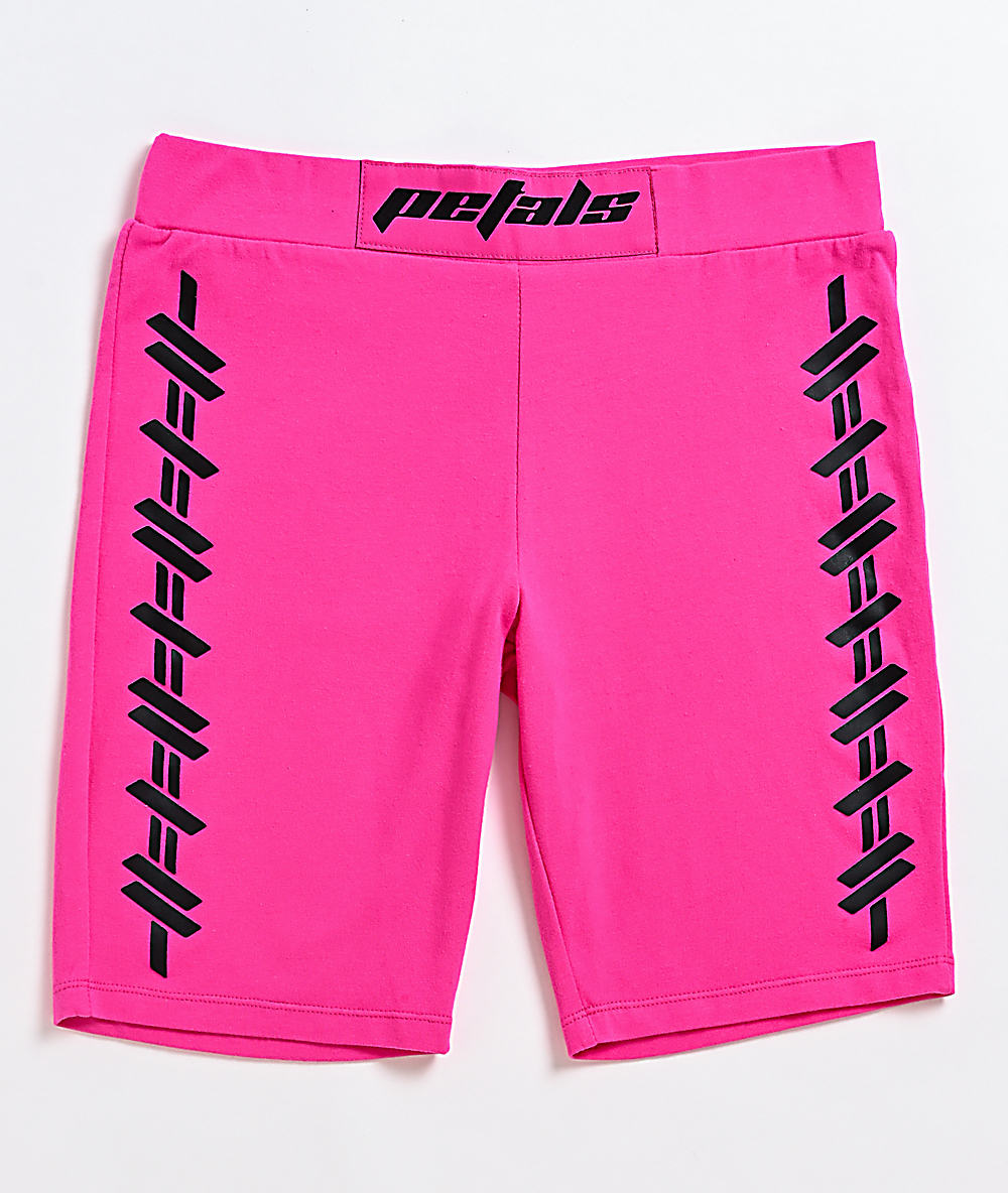 bright pink cycling shorts