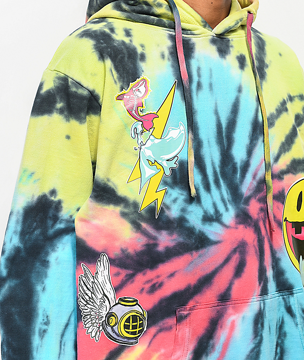 pink dolphin tie dye hoodie