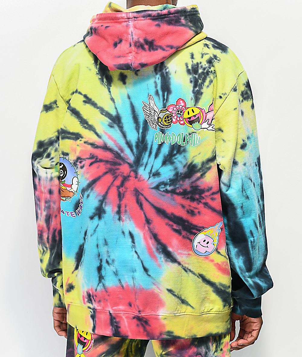 pink dolphin tie dye hoodie