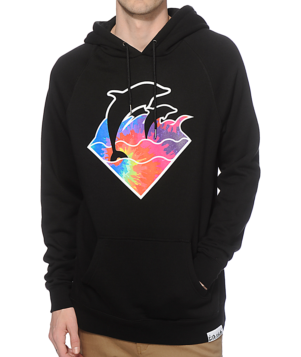 pink dolphin tie dye hoodie