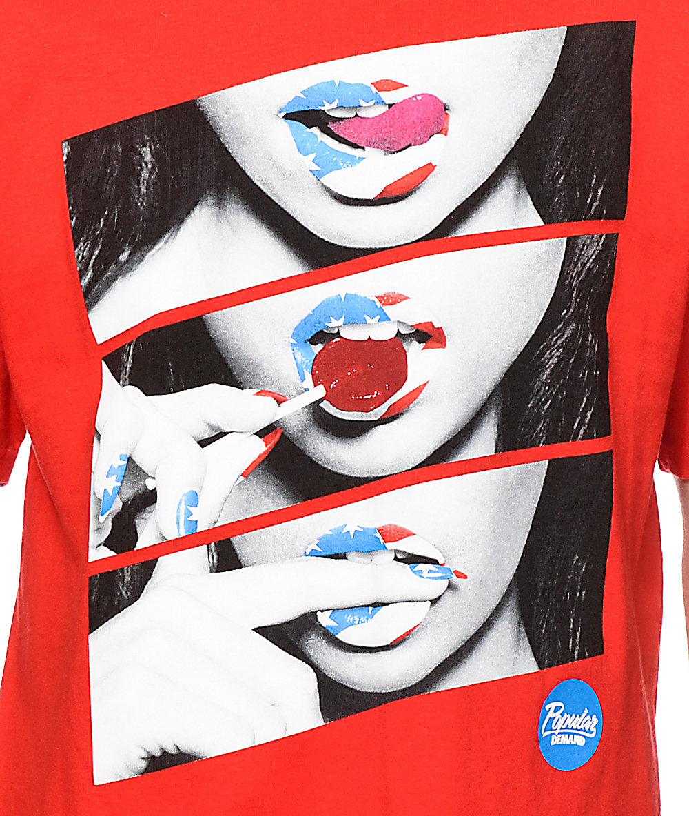 Popular Demand Liberty Candy Lips T-Shirt | Zumiez