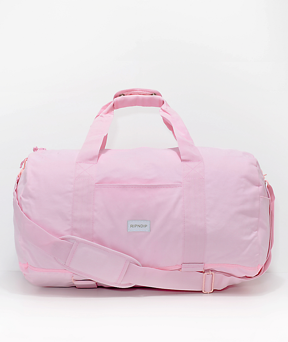 pink duffle bag