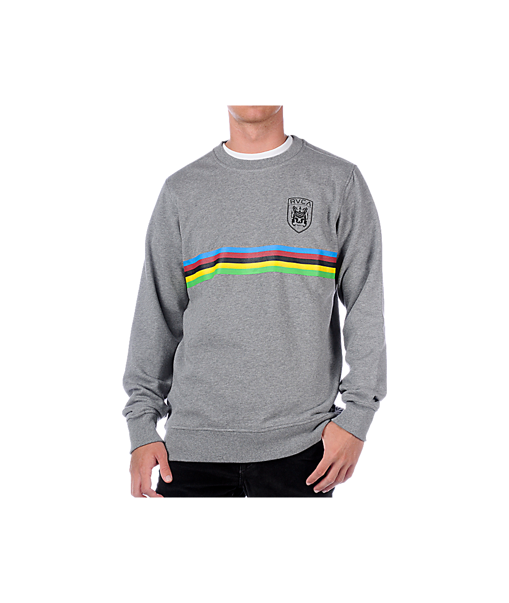 champion multi stripe crewneck sweatshirt