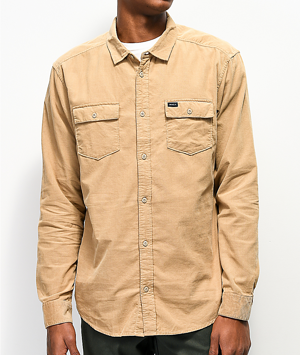 khaki corduroy shirt