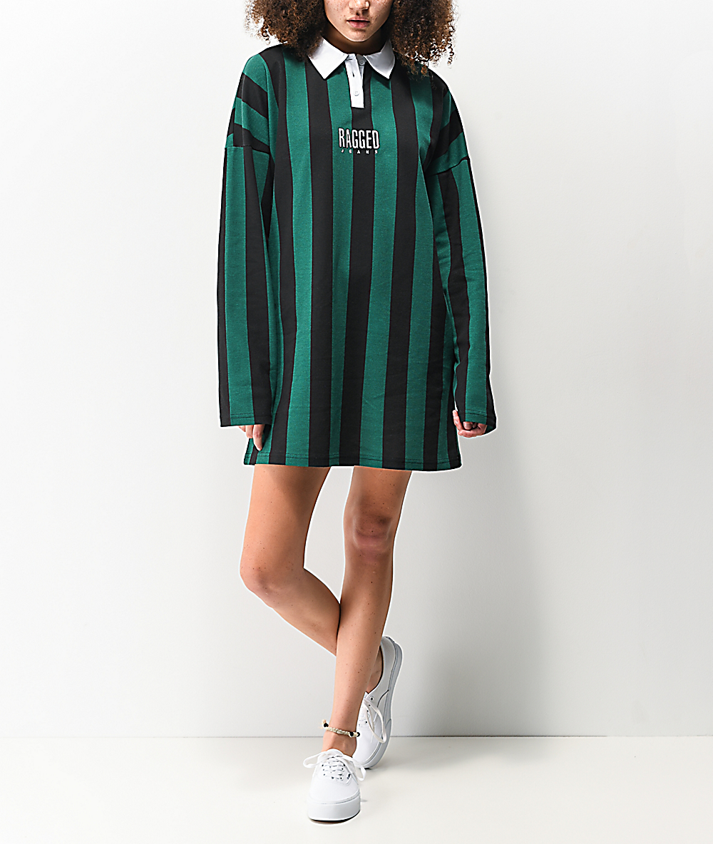 hood by air long sleeve striped polo