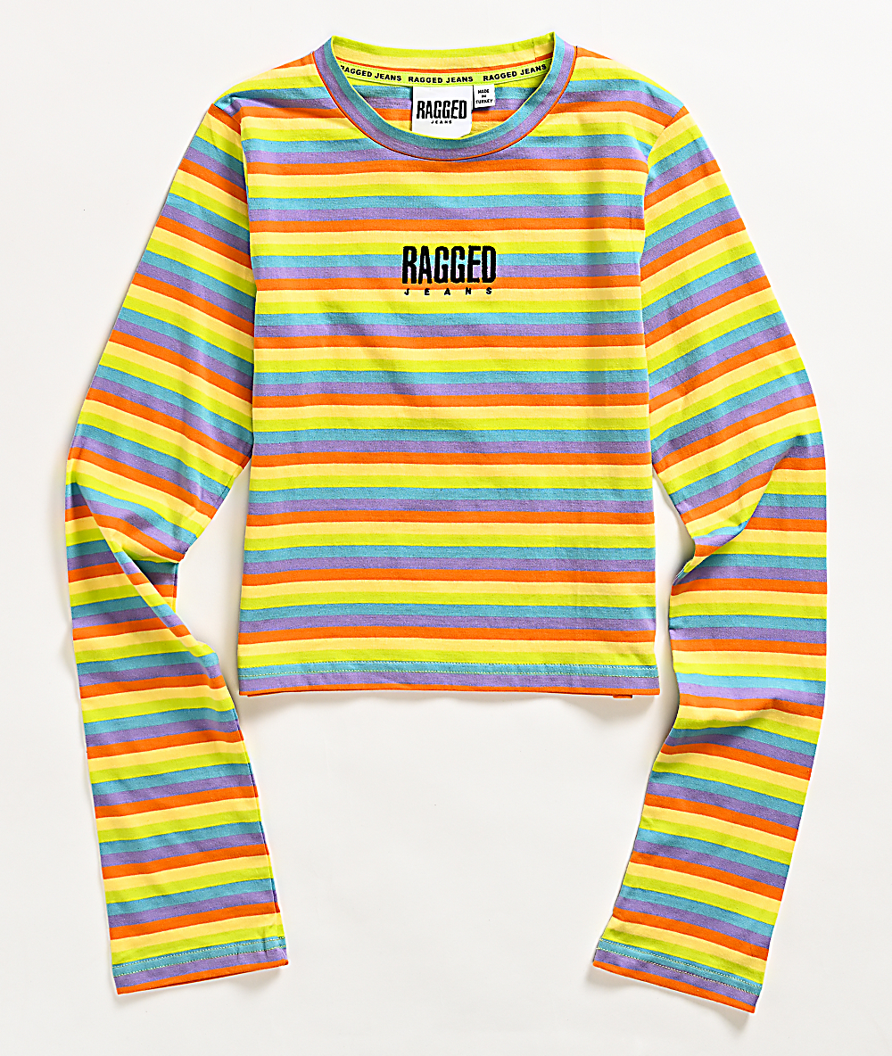 jeans with rainbow stripe