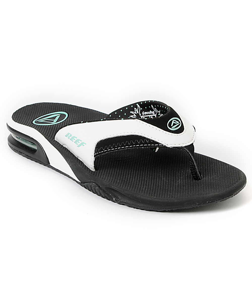 white reef fanning flip flops