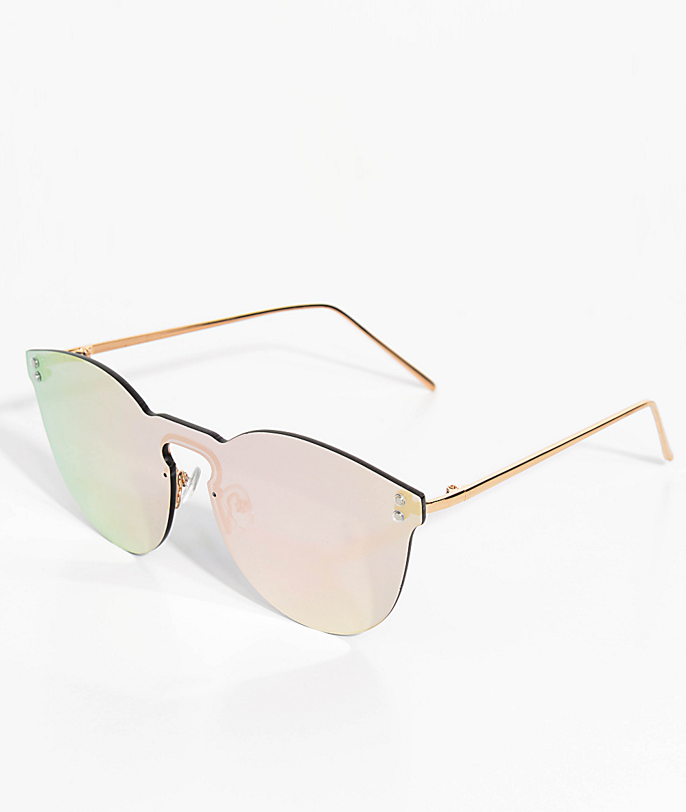 gold rimless sunglasses
