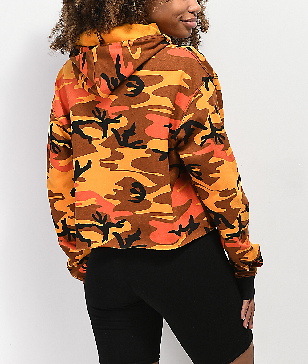 camo hoodie orange