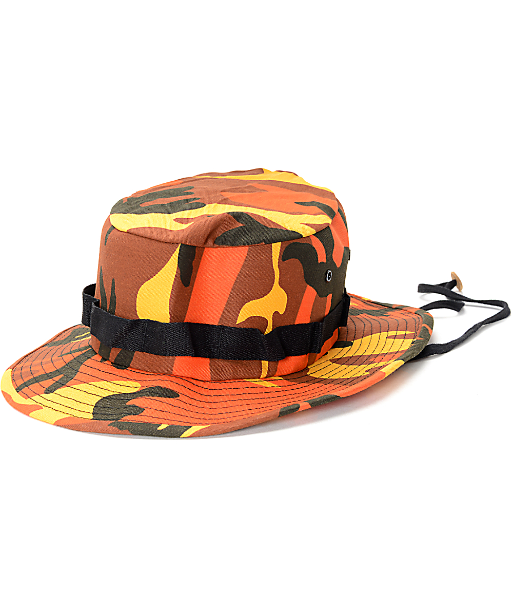 bright orange bucket hat