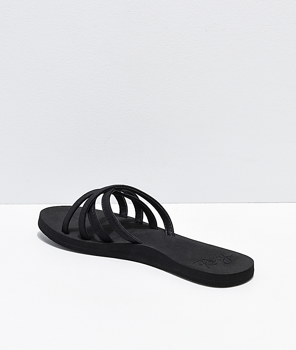 Roxy Negras Sandalias Tirantes Con Abbie 2DIWEH9