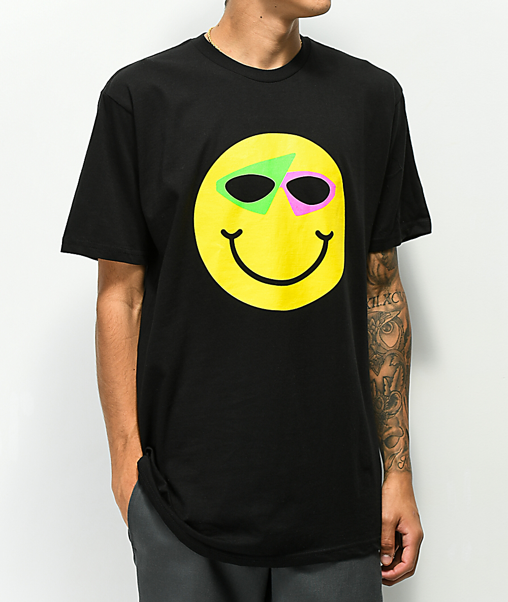 Roy Purdy Happy Face Black T Shirt - orange orv fan base t shirt roblox