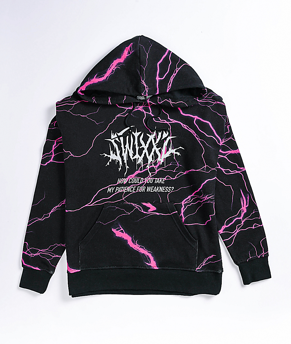 black and pink hoodie