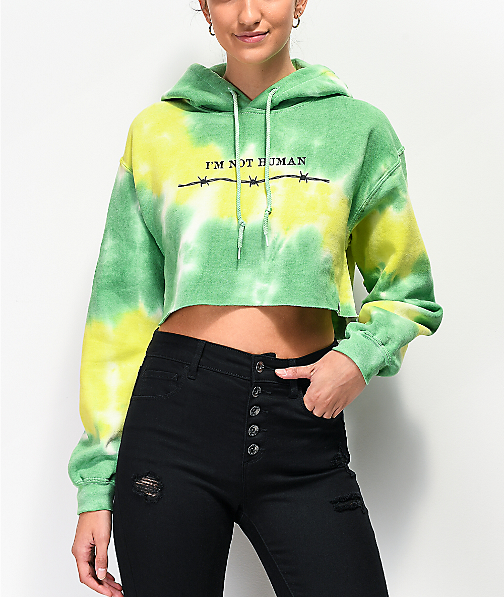 tie dye crop hoodie