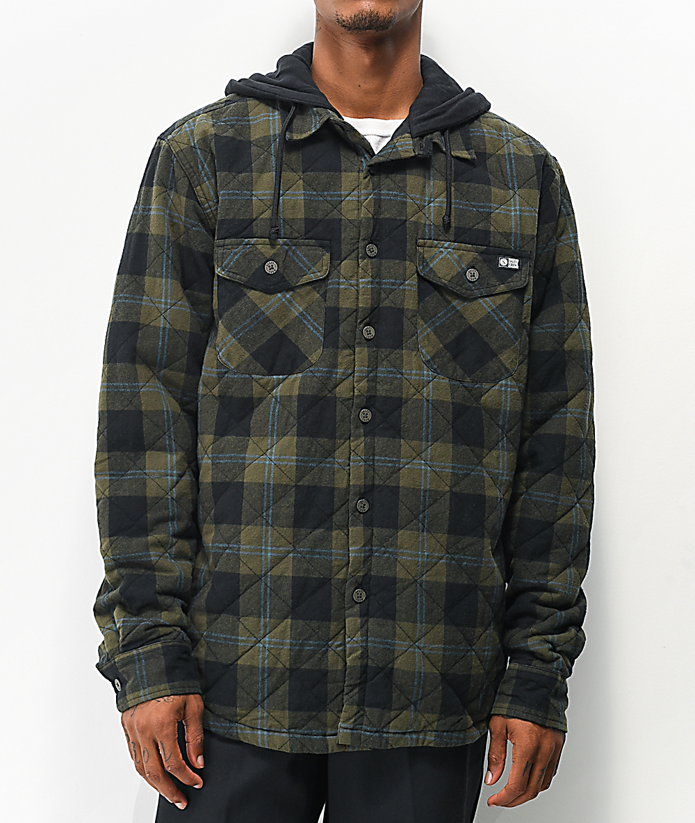 hooded flannel coat