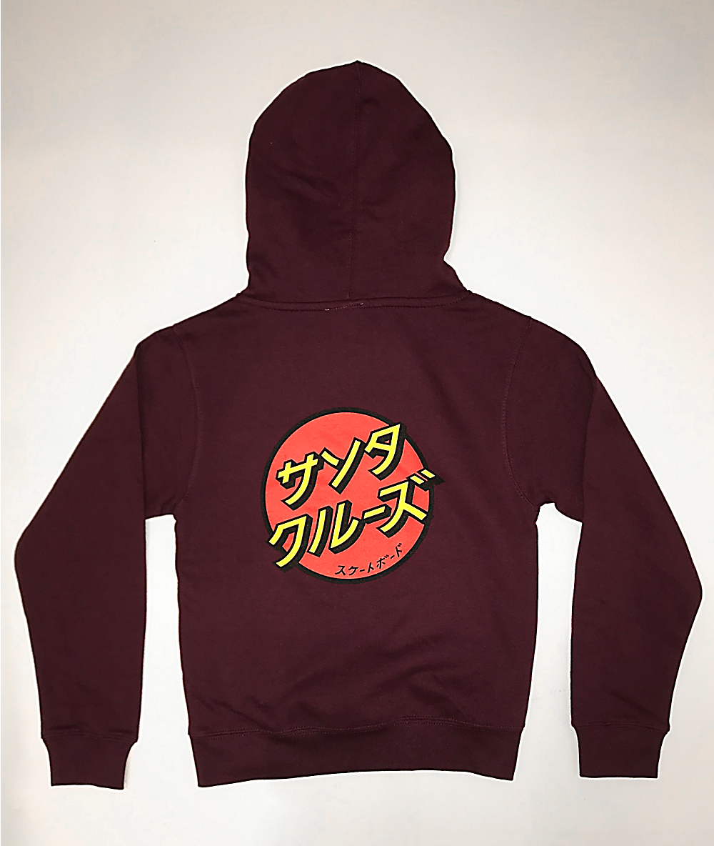 maroon santa cruz hoodie