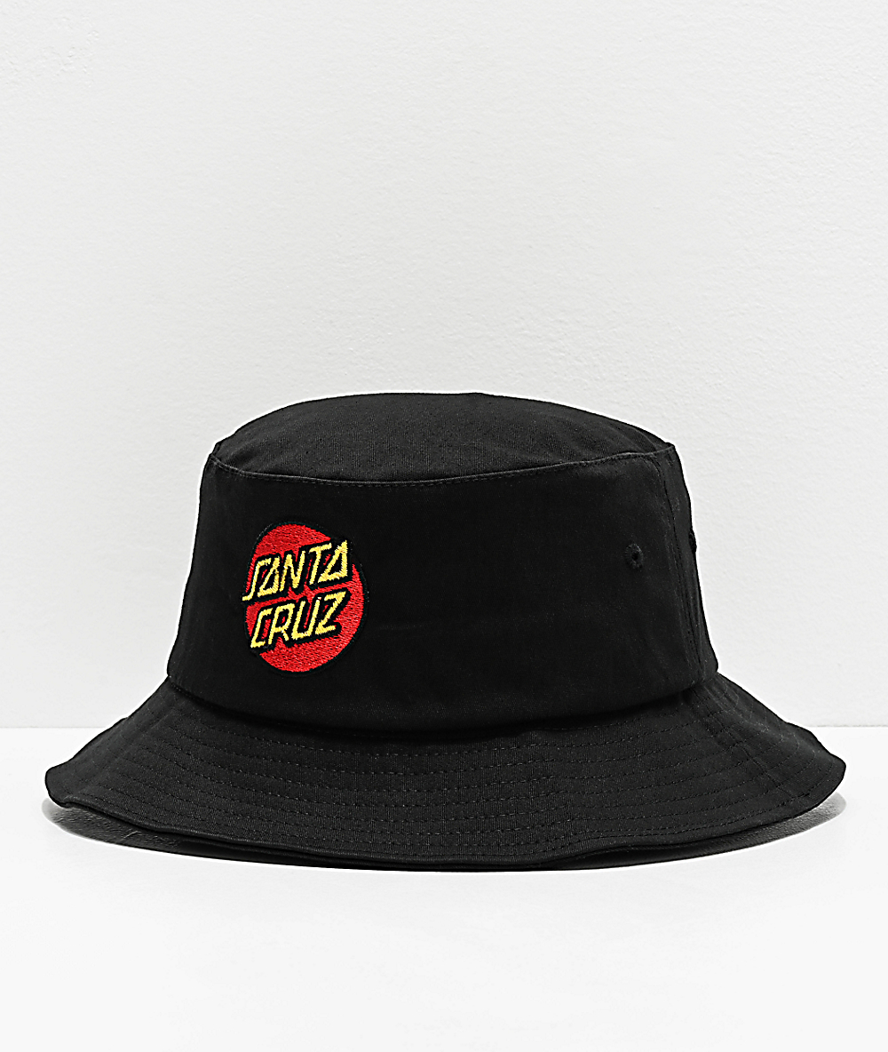 Santa Cruz Classic Dot Black Bucket Hat Zumiez