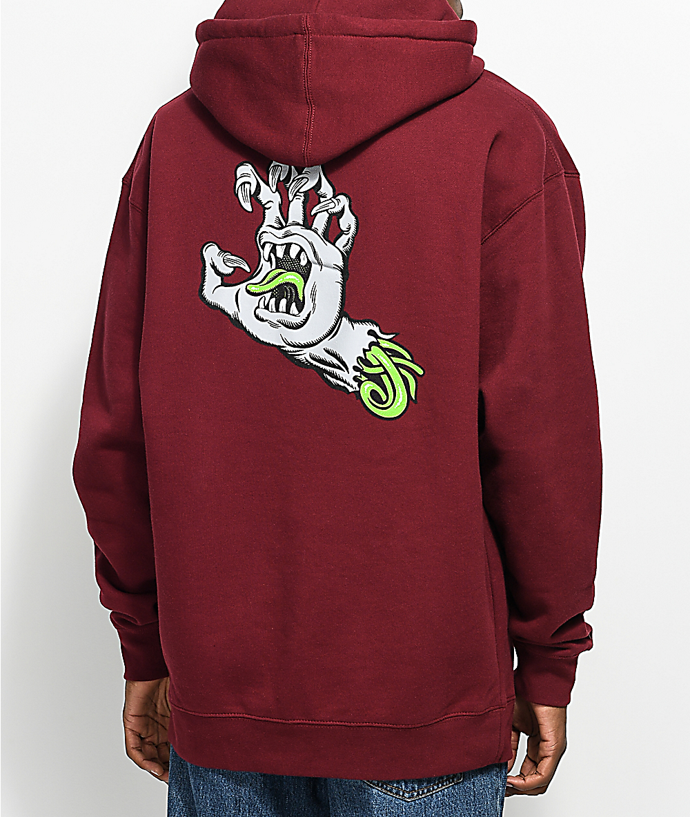 maroon santa cruz hoodie