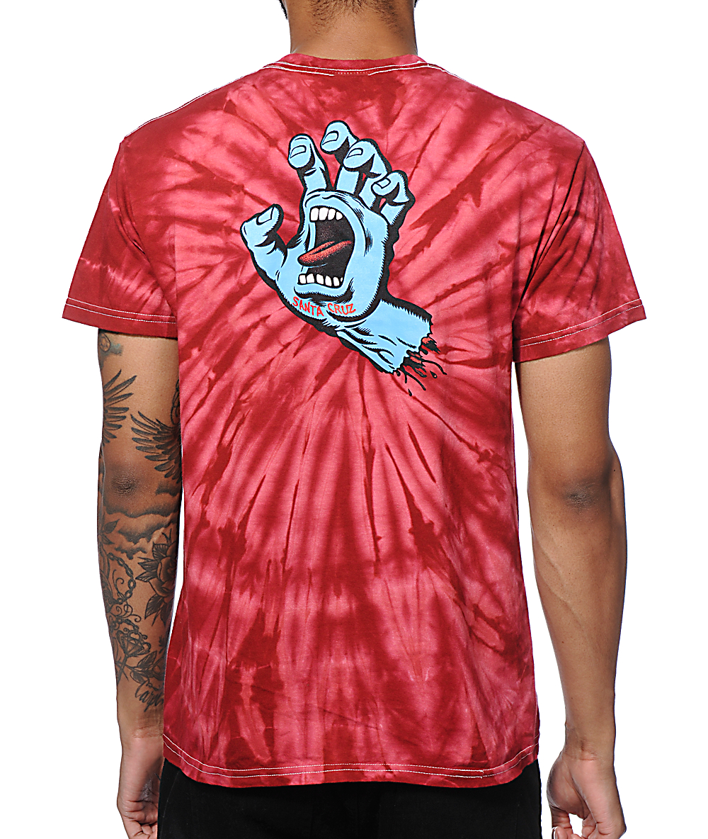 Santa Cruz Screaming Hand Tie Dye T-Shirt | Zumiez