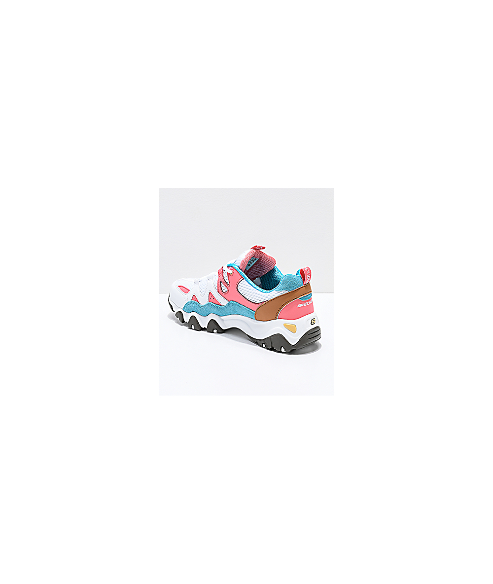 Skechers X One Piece Dlites 2 White Pink And Blue Shoes